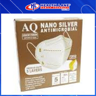 AQ  FACE MASK 5PLY KN95 NANO SILVER-WHITE(10'S)